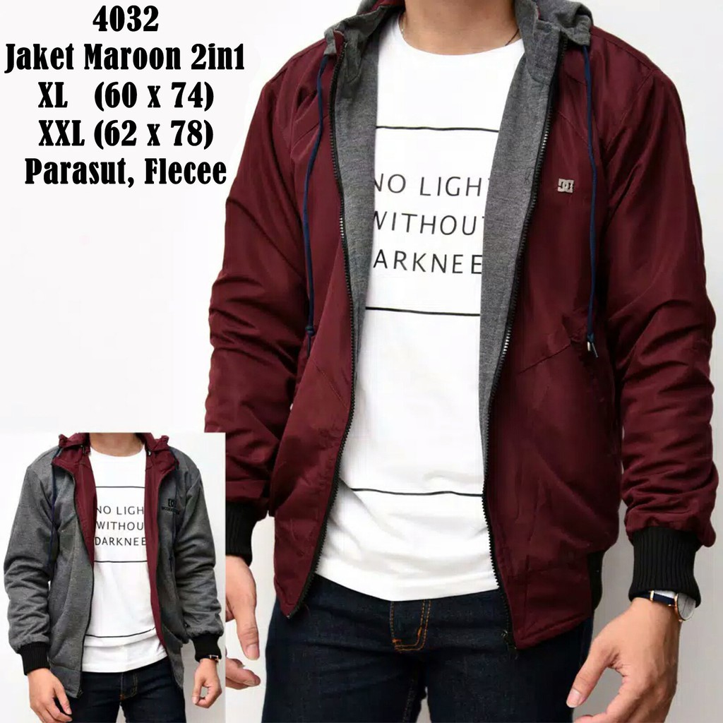 KADO SUAMI PACAR PRIA COWOK ROMANTIS UNIK S/  Ukuran Fit XL & XXL Jaket Pria Bolak Balik 2in1 /