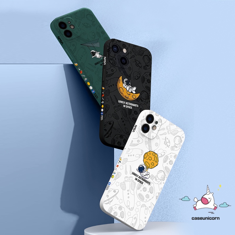 Soft Case Tpu Motif Astronot NASA Untuk iPhone 7 plus 8 plus X XR XS max 6 6s plus 11 12 13 pro max SE 2020