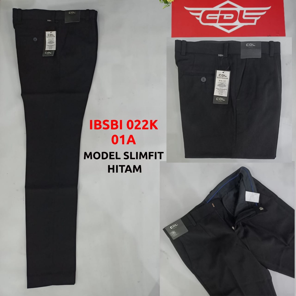 gof CDL (CARDINAL) CELANA FORMAL HITAM Pakaian Pria Celana Panjang Katun Chinos Stretch Slimfit Original