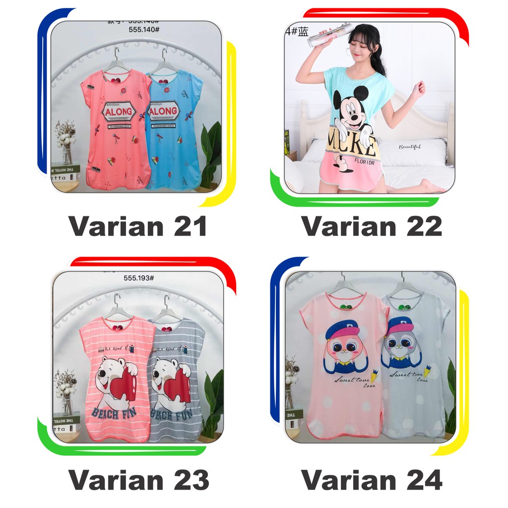 Gobra ♕ PW061 Part 2 Baju Tidur Wanita Piyama Motif Kartun Lucu Pakaian Wanita Daster Variasi Import