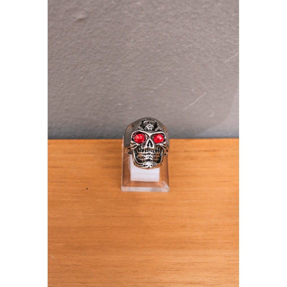 Skull ring Cincin pria tengkorak punk style red eye series