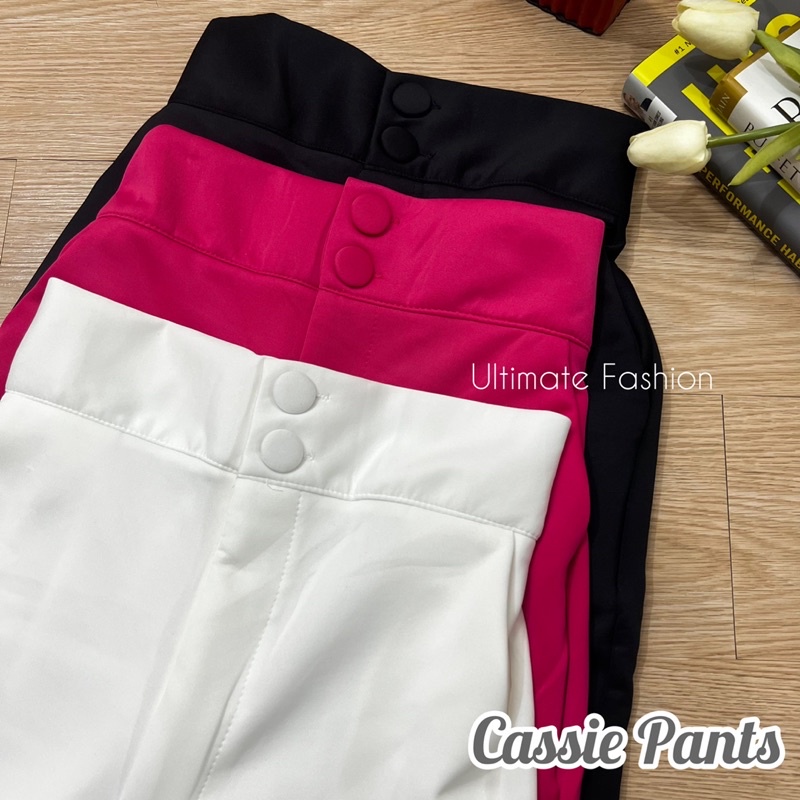 Cassie Basic Cullote Pants - Celana Kulot Scuba Import Premium - Cutbray Panjang  High Waist High Quality 873