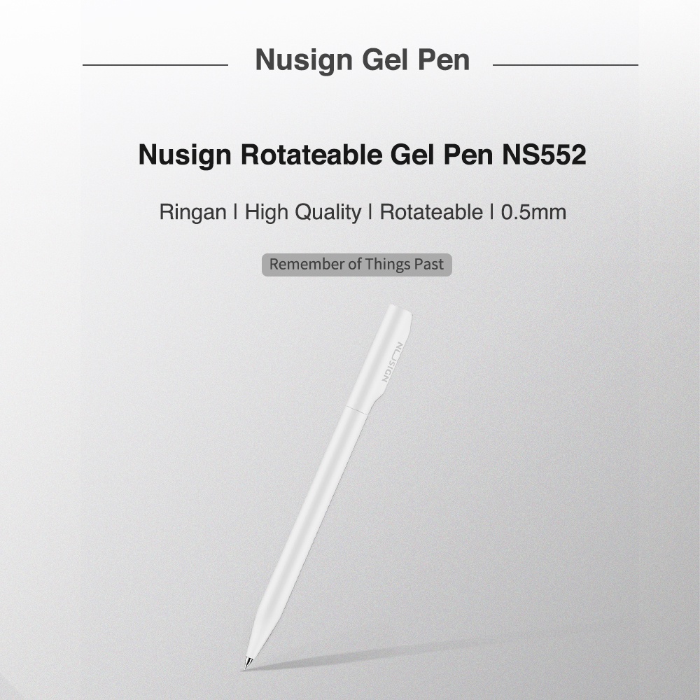 Nusign Gel Pen / Pulpen Gel Putar 0.5mm Tinta Hitam Bahan ABS NS552