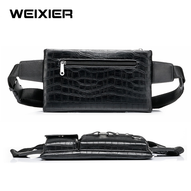 WEIXIER YB9557 Tas Selempang Pria Kulit Waistbag Anti Air WK-SBY