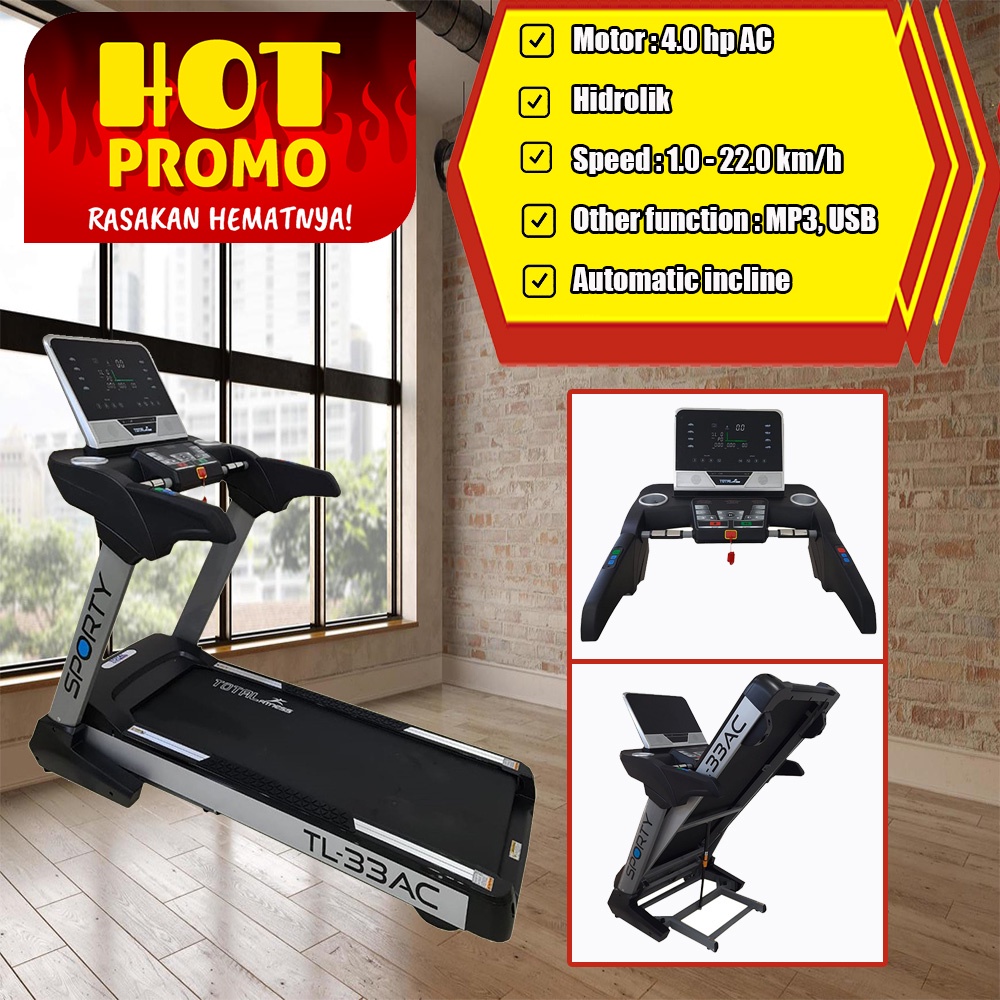 treadmill tl33 ac-treadmill elektrik tl 33 ac -tredmill-treatmill alat olahraga-treadmill lipat