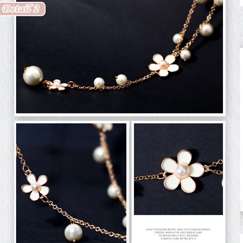 Kalung Fashion Wanita Liontin BUNGA MUTIARA Kalung Leher Korean Style - LPM Shop