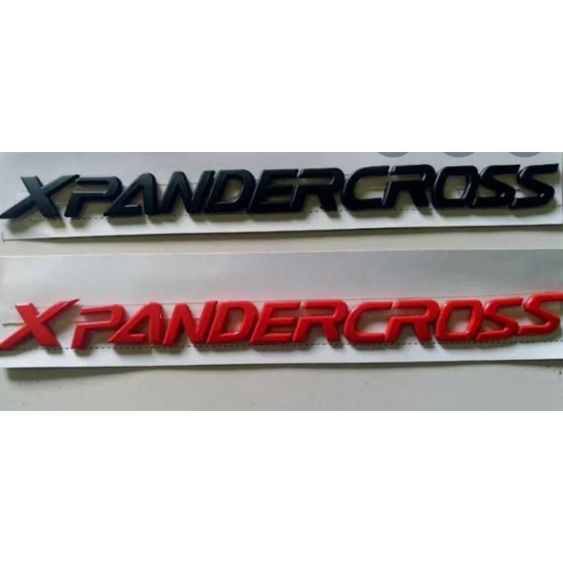 Emblem Mobil Xpander Cross Merah Hitam Chrome Emblem Kap Mesin