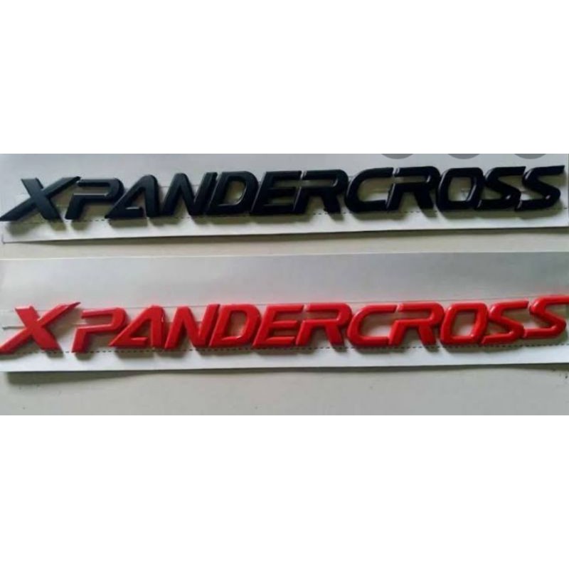 Emblem Mobil Xpander Cross Merah Hitam Chrome Emblem Kap Mesin