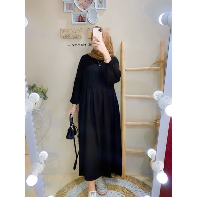 KAYLA gamis remaja terbaru Gamis midi dress muslimah premium busui friendly Long dress polos Tunik k