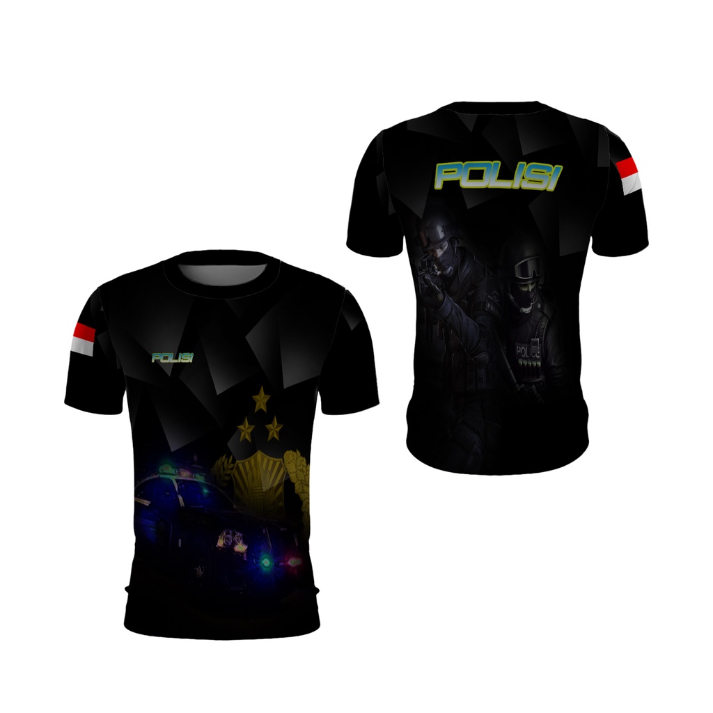 KaosArmy - Kaos Polisi | Kaos Polisi Hitam | Kaos Polisi Lengan Pendek