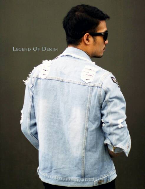 LEGEND OF DENIM™ | Jaket Jeans Sobek LOD™ | Jaket Jeans Sandwash Spray Series Distro Original