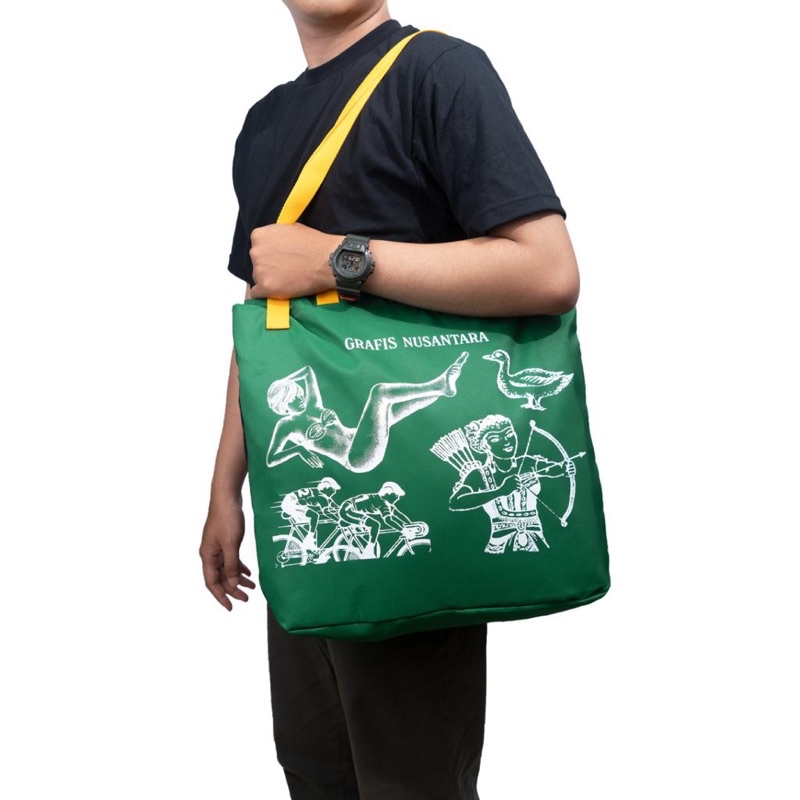 Kamengski - Grafis Nusantara Totebag Green