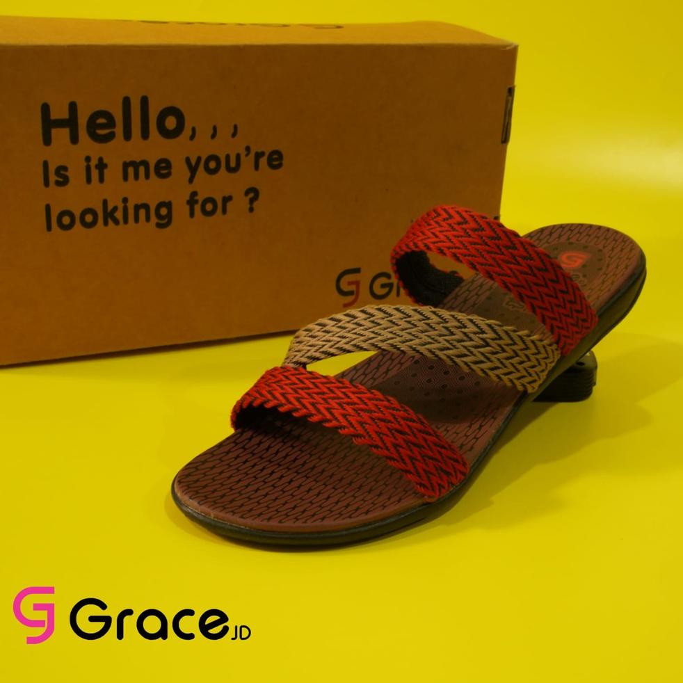 GRACE [RAJUT BAN 3M] Sandal Cewek Turki Selop/ Sandal Selop Wanita Tali 3/ Sandal Selop Rajut Ban 3m