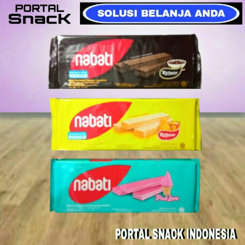 

NABATI Wafer keju,coklat,pink lava 130gr