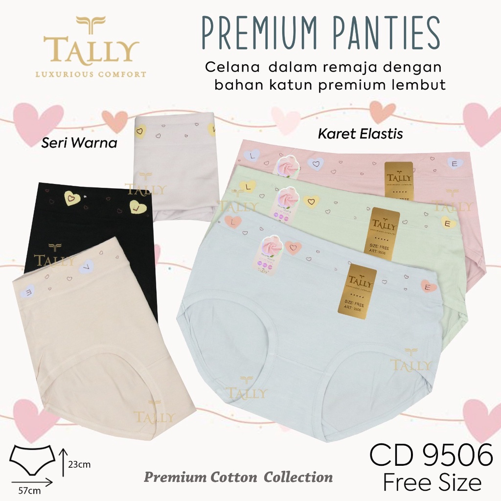 TALLY | Celana Dalam Cewek 9506 / Bahan Super LEMBUT / Free Size