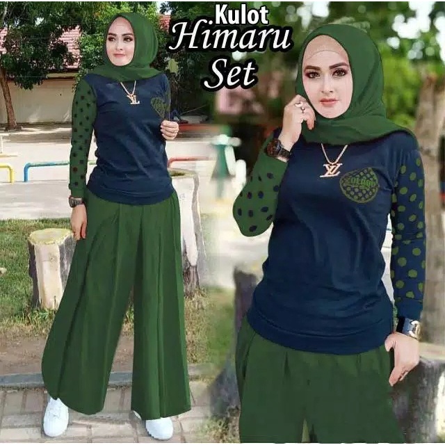 MS Baju setelan Himaru set kulot pakaian muslim size L