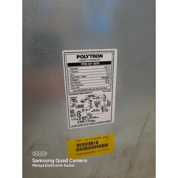 Kulkas 1 Pintu Polytron PRM 491