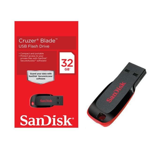 

Sandisk 32 GB Cruzer Blade USB 2.0 Flash Drive