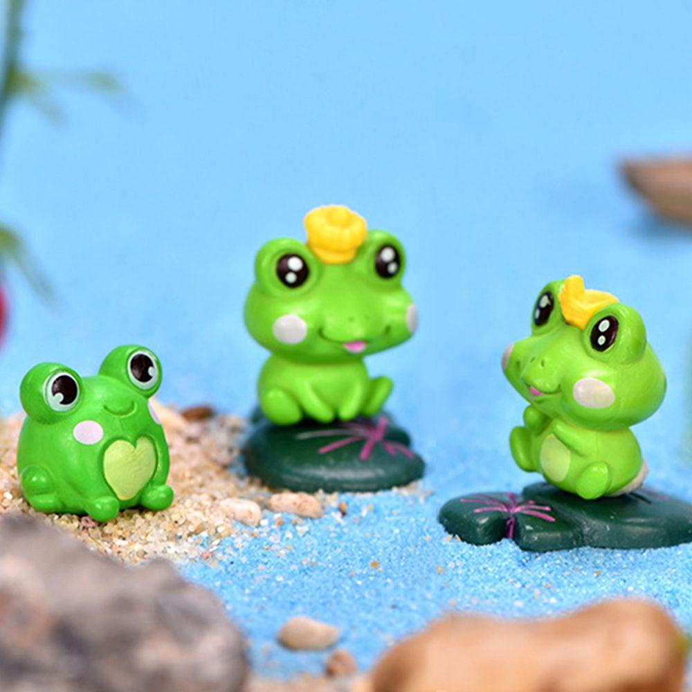 [Elegan] Frogs Figurines DIY Miniatur Lucu Katak Mini Resin Terrarium Kerajinan Tangan Kodok