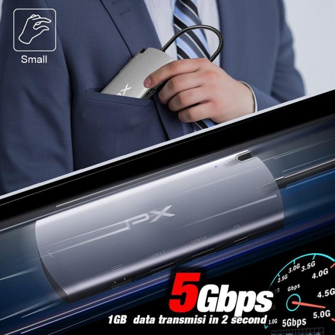 DISKON Converter SSD 2TB Adapter Type C to USB HDMI LAN 6 In 1 PX UCH-100