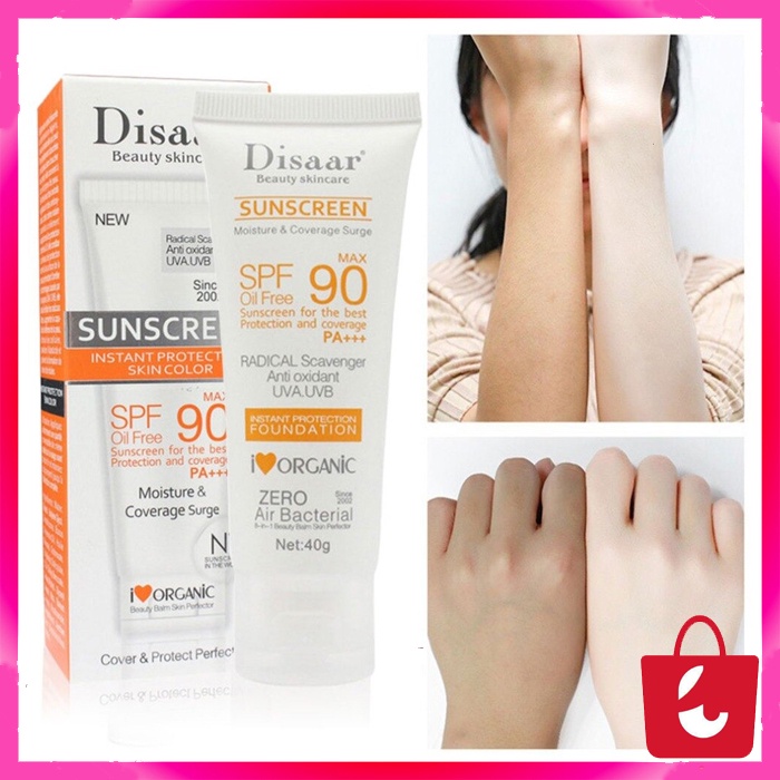 ✅ 100% Asli DISAAR Krim Sunscreen Sunblock SPF90 Tabir Surya Wajah Pemutih Pelembab Tabir Surya Anti-UV Kulit Hitam Kulit Hitam Krim Wajah Lotion Anti Penuaan Tabir Surya Perawatan Tubuh Wajah