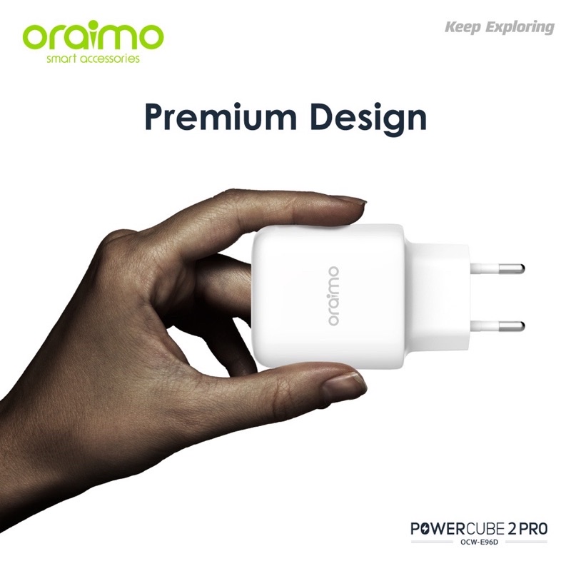 Oraimo OCW-E96D Charger Handphone Original Dual Port Smart Ultra Fast Charging Iphone/Android - Garansi 1 Tahun