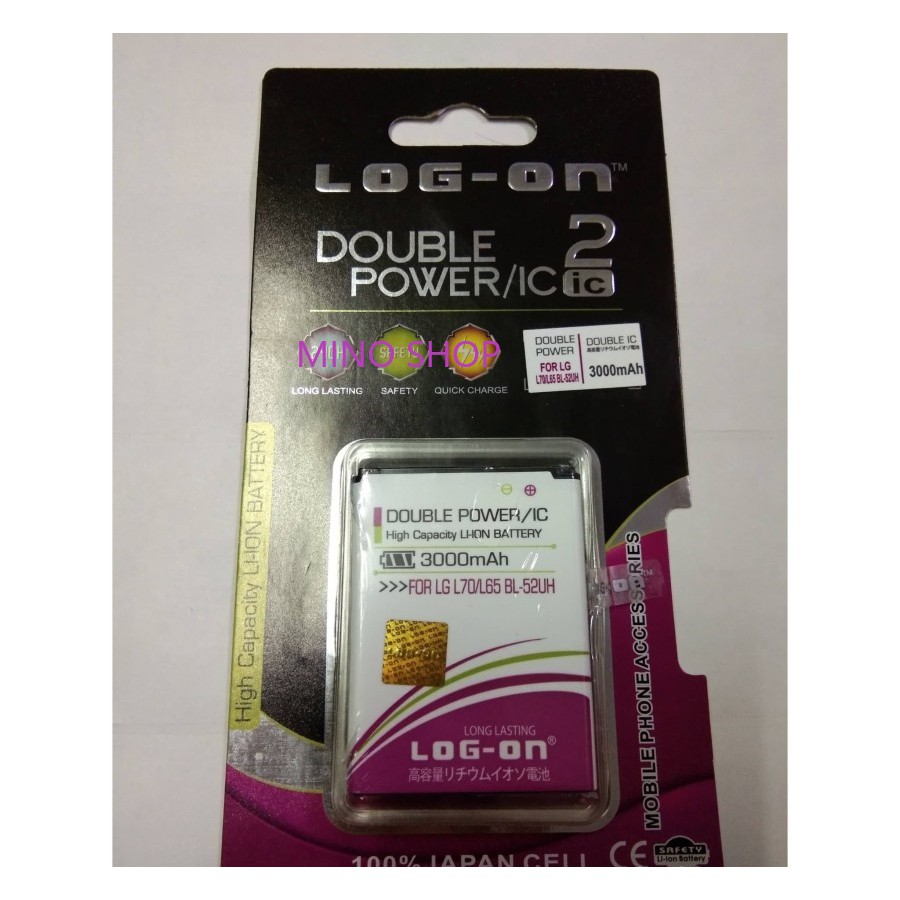 BATERAI LG L70 - L65 - D325 - BL-52UH - LOG ON DOUBLE POWER BATRE