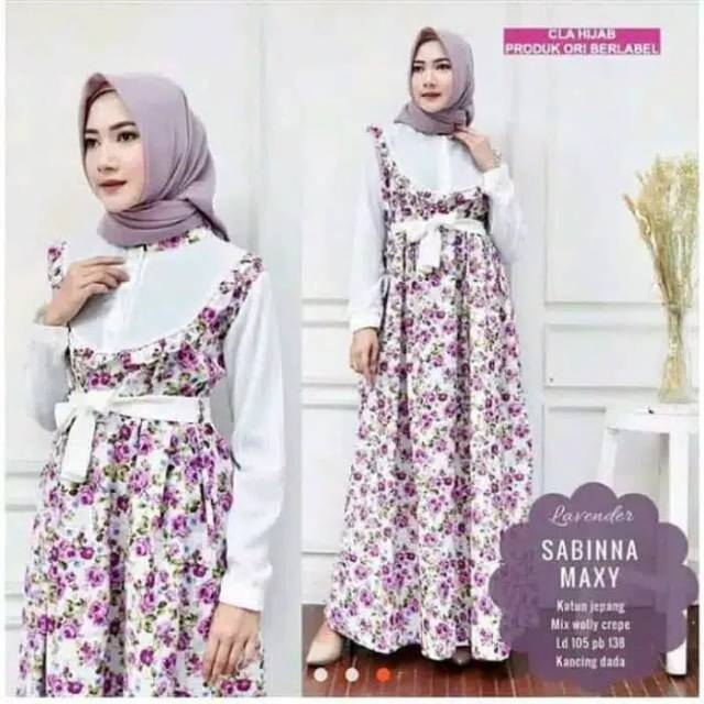 baju gamis corak bunga/Baju gamis wanita terbaru