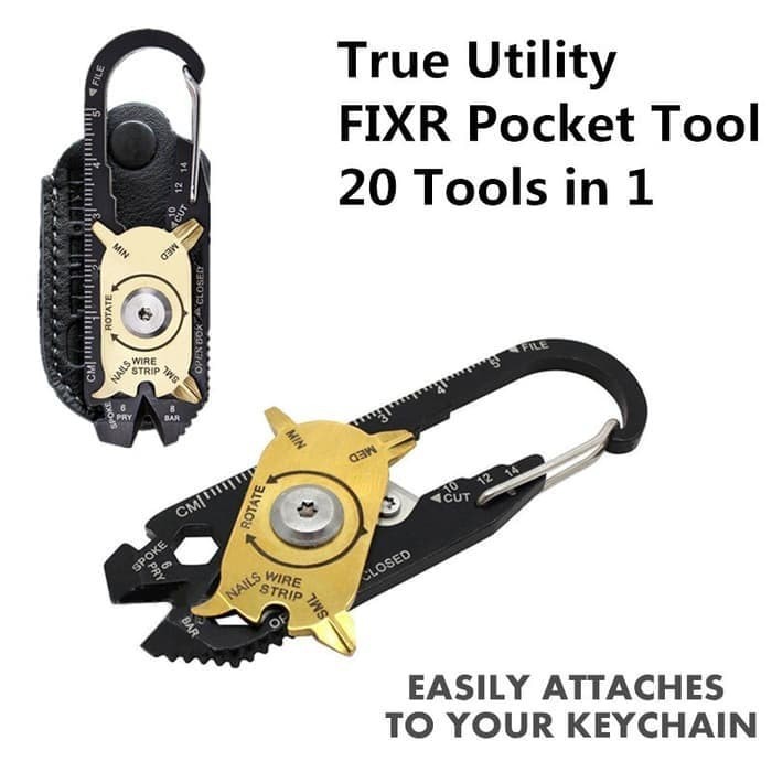 Utility Fixr Pocket MultiTool 20 in 1 EDC Survival Keychain Tool