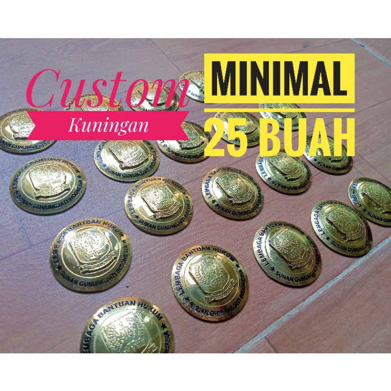 PIN CUSTOM, PIN SMILE RSUD, BAHAN LOGAM KUNINGAN &amp; PIN BAHAN RESIN VIBERGLASS