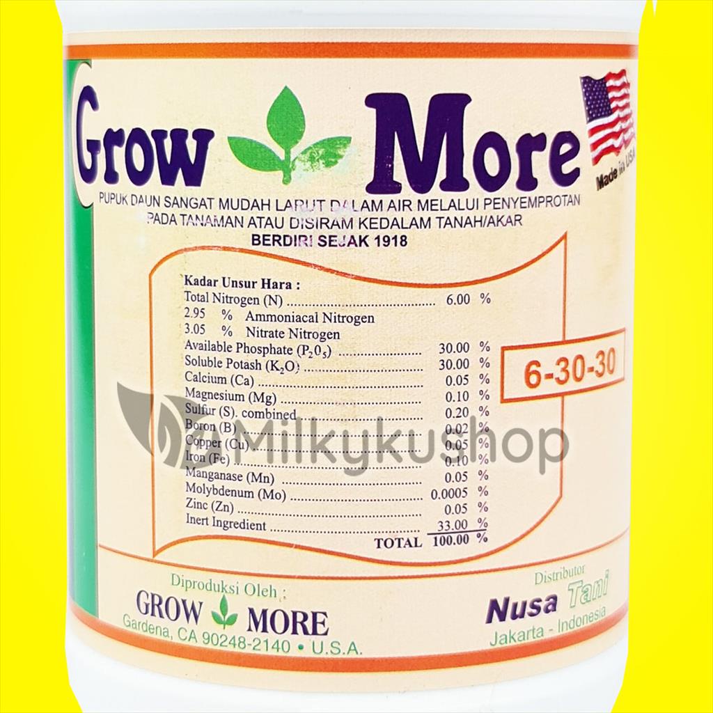 PUPUK GROWMORE 6 30 30 454 GRAM NPK BUAH KEMASAN PABRIK