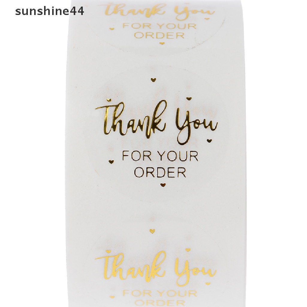 Sunshine 500pcs Stiker Label Tulisan Thank You Untuk Segel Kue