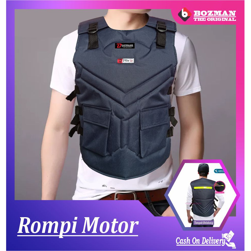 ROMPI MOTOR ANTI ANGIN PELINDUNG DADA TOURING/BIKERS-Double/Navy