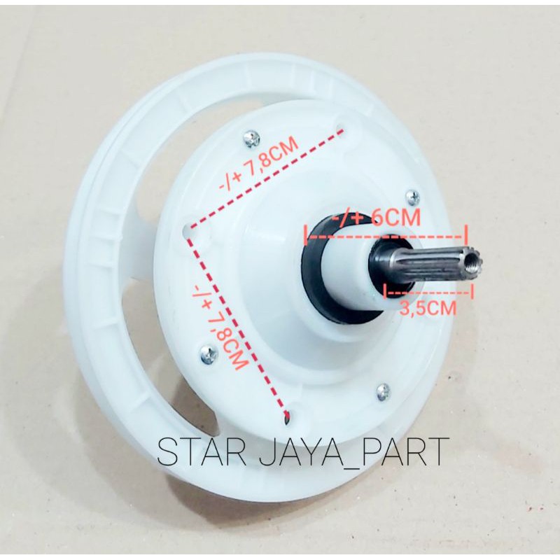 GEARBOX MESIN CUCI POLYTRON GERIGI 10 PULLY BESAR 2 TABUNG