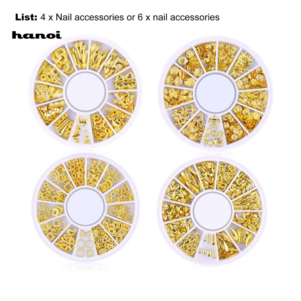 Han 1 Set Ornamen Bintang / Bulan Untuk Dekorasi Nail Art Charms