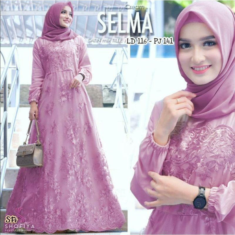 TERBARU GAMIS BROKAT WANITA MUSLIMAH LD #120 DRESS BRUKAT MUSLIM PESTA JUMBO