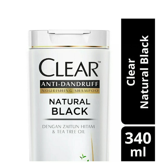 STOK TERBATAS Clear Shampoo Natural Black Anti Ketombe 340 ml