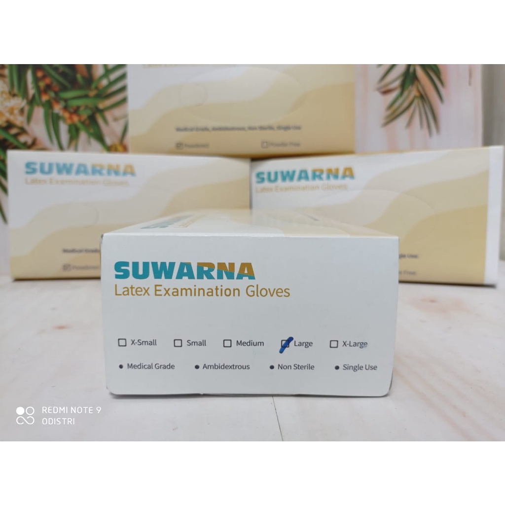 Sarung Tangan Latex Suwarna isi 100 pcs/box - Handscoon Latex Suwarna