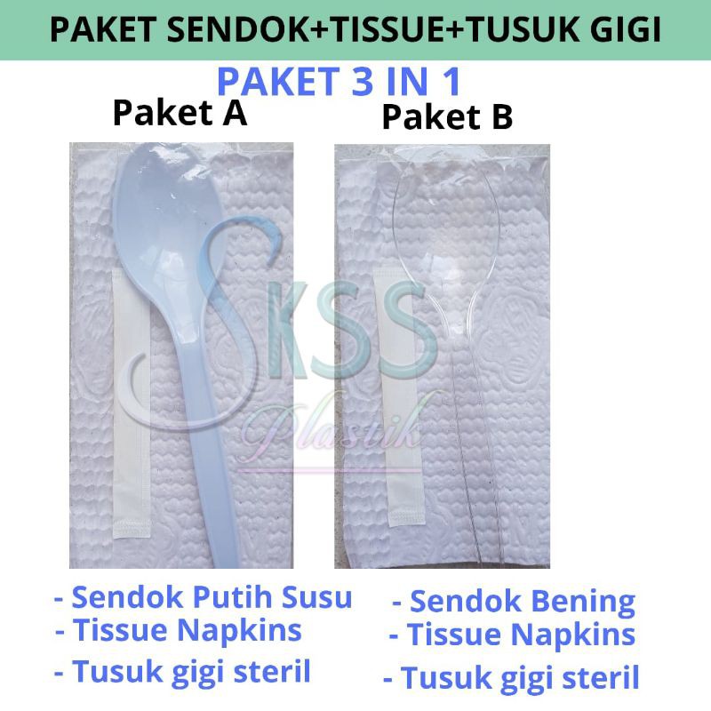 Paket Sendok Garpu Tissue Tusuk Gigi Higinies