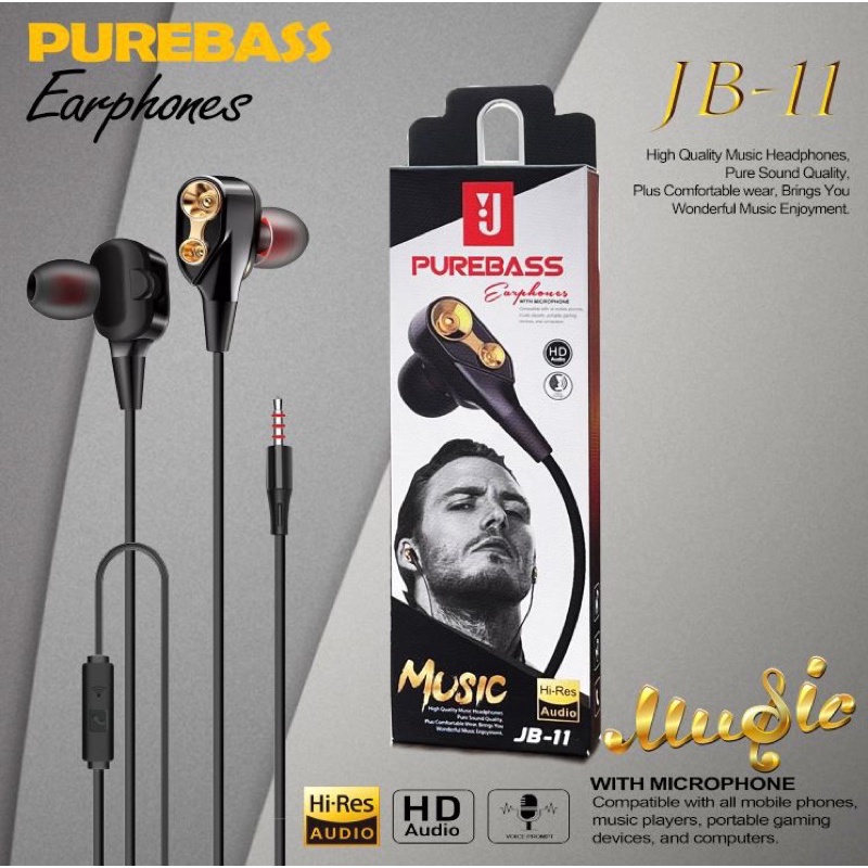 GROSIR SULTAN HANDSFREE JB11 PUREBASS EARPHONE