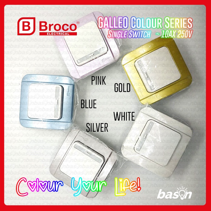 BROCO Galleo Gold / Emas G161 | Saklar 1 Gang 1 Way Switch