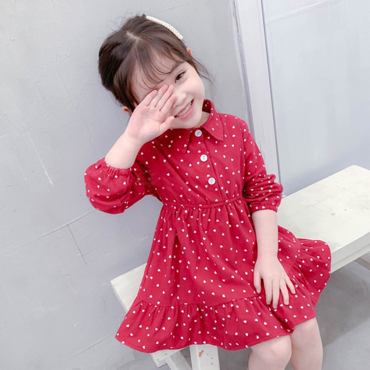 Meonky Official Shop Baju anak Cewek /Kualitas Import /Motif Polkadotte Love Heart To heart/ 100 % Premium Cocok Untuk Usia 3 Sampai 4 tahun (G - 8)-5