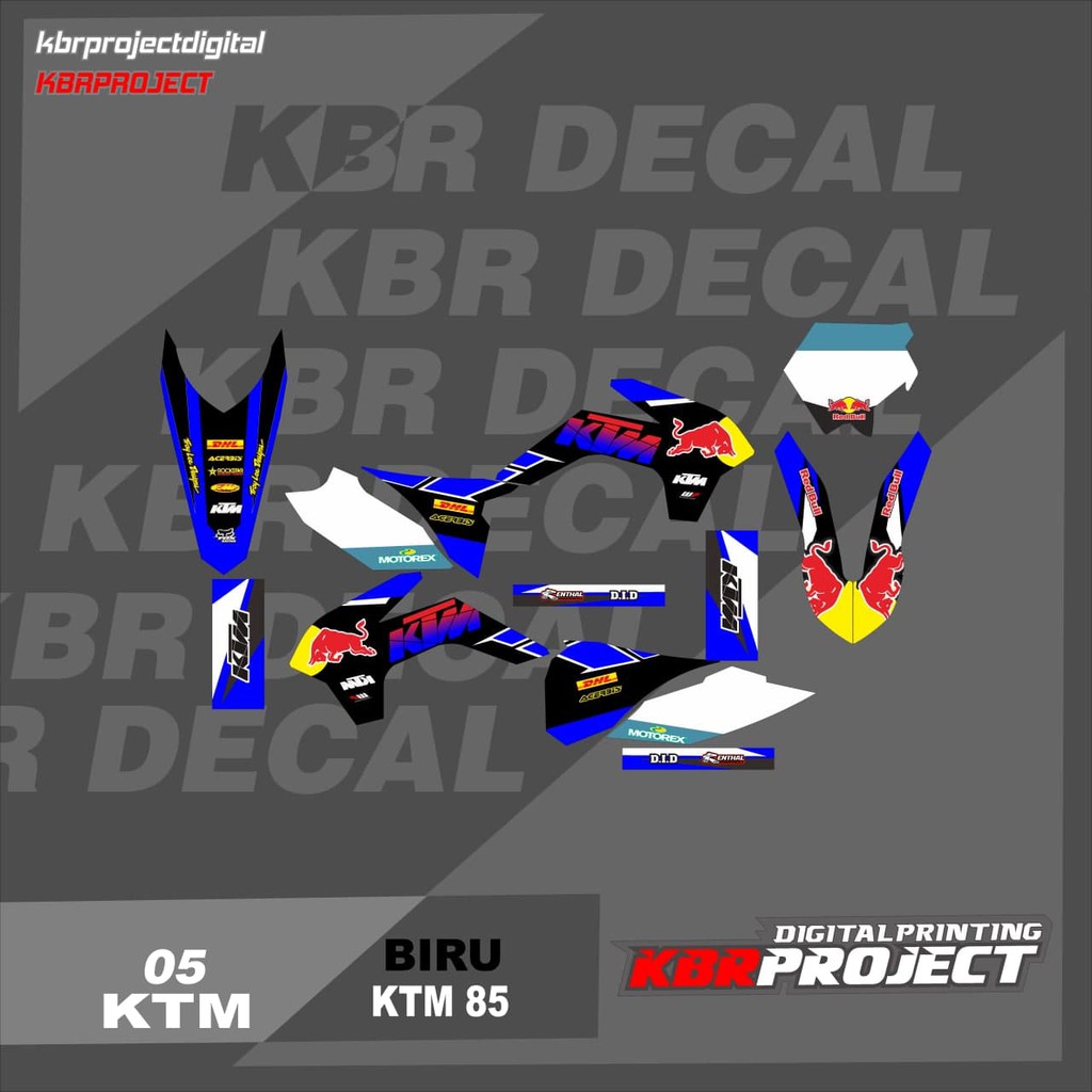 DECAL KTM 85 STICKER VARIASI MOTIF GRAFIS DECAL MOTOR KTM KTM 85 05 CUSTOM BEBAS BISA