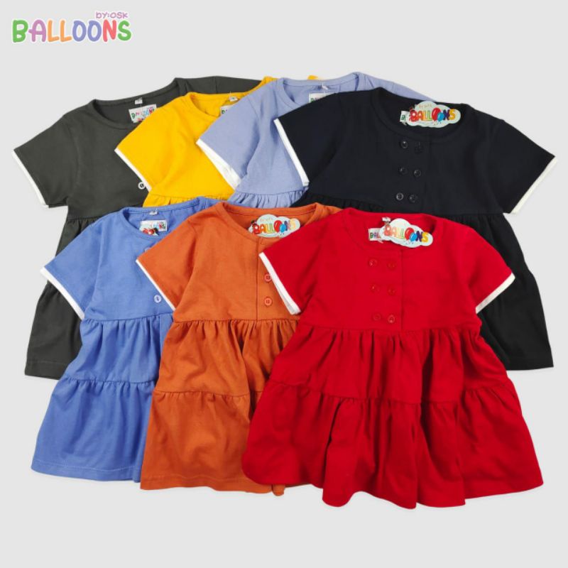 DRESS ANAK BY BALLOONS || SELEN SIX BUTTONS || BAJU ANAK CEWEK || DRESS ANAK