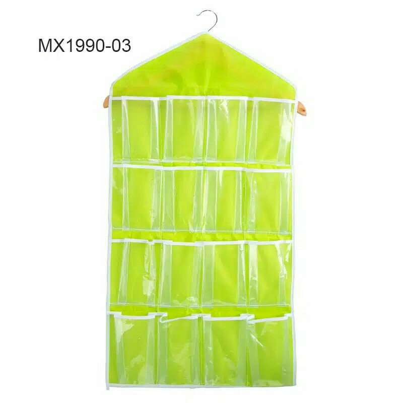 Pouch Hanging Organizer 16 Sekat Korean Underwear Pouch Rak Gantung Serbaguna