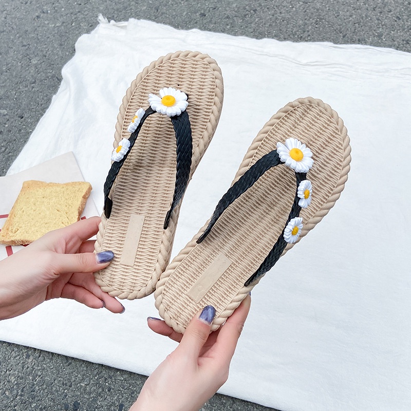 [M.TOYS] Sandal  Slip On Teplek Rumahan Hangout Wanita Motif Sunflower Sandal Cewek - 265