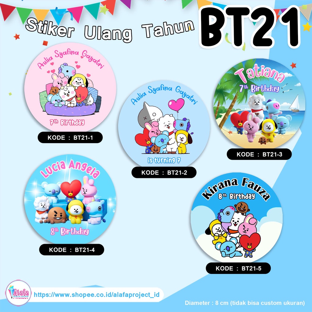 

Alafaproject Stiker Ultah Ulang Tahun BT21