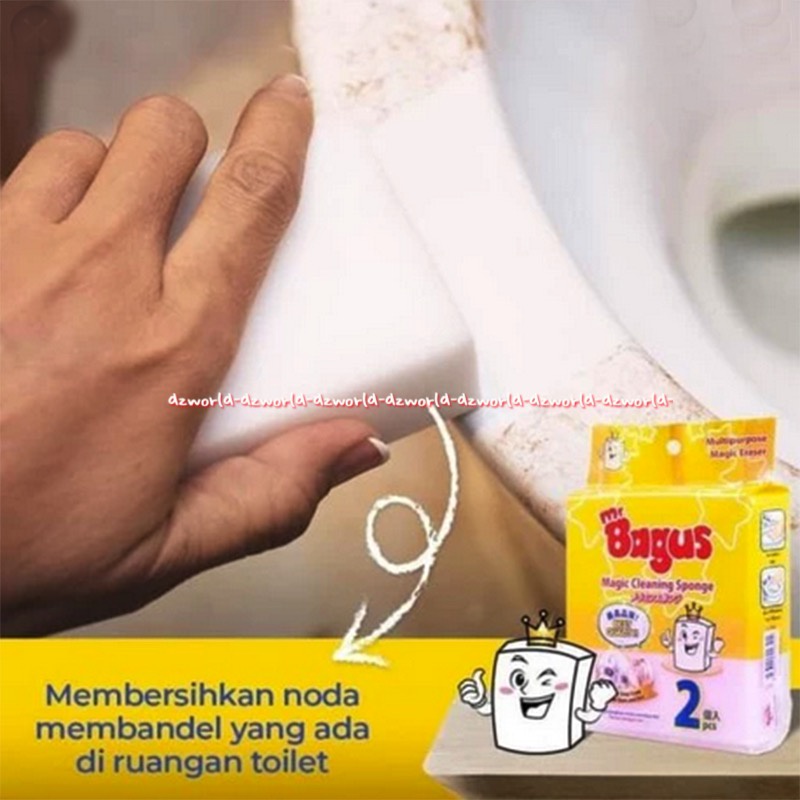 Mr Bagus Magic Cleaning Sponge 2pcs Spon Busa Pembersih Cuci Piring Penghilang Noda Membandel Bandel Mrbagus