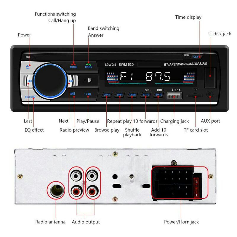 TAPE AUDIO MOBIL MP3 PLAYER &amp; BLUETOOTH WIRELESS