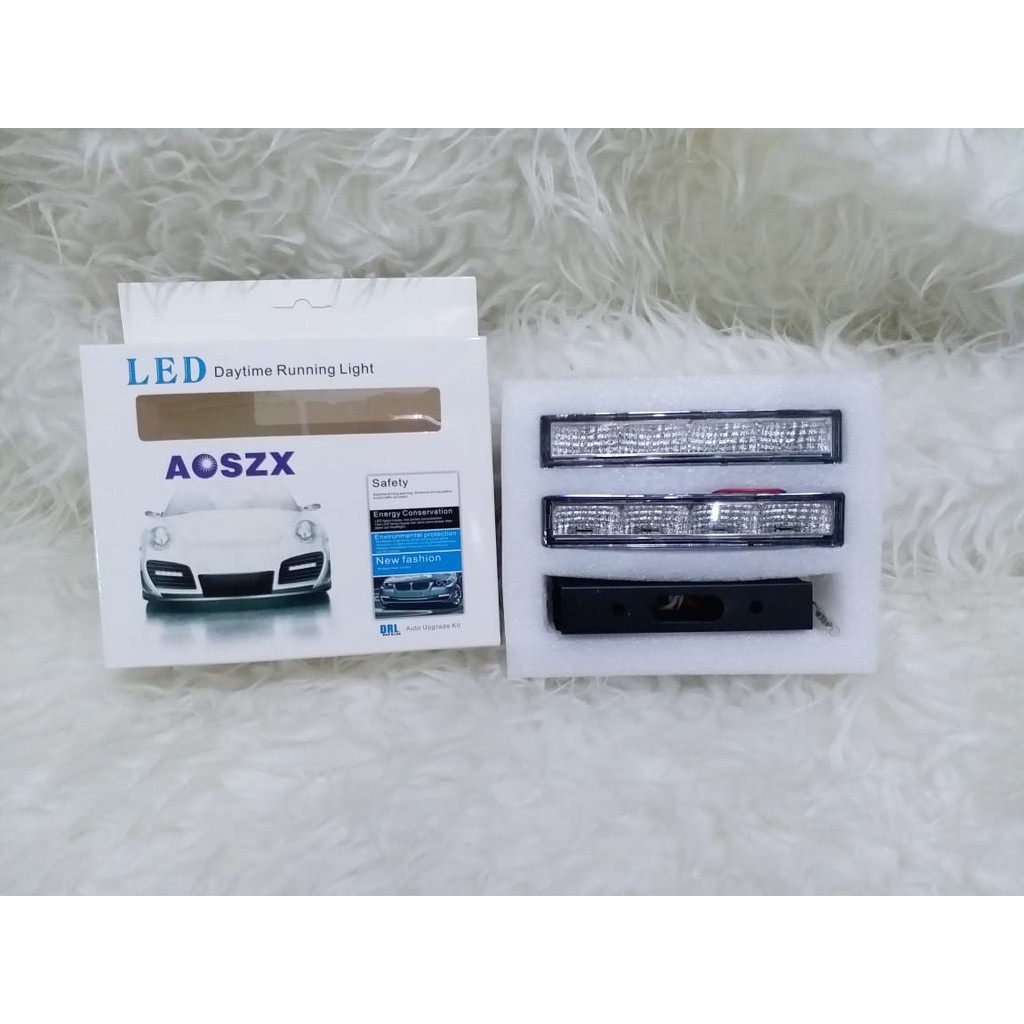 lampu led bumper drl 4 led mobil universal